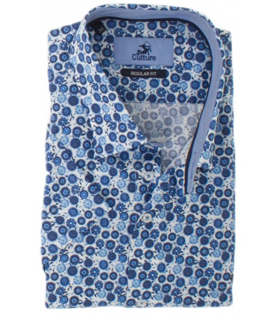 OUTLET hemd  1/2 mouw - Blauw