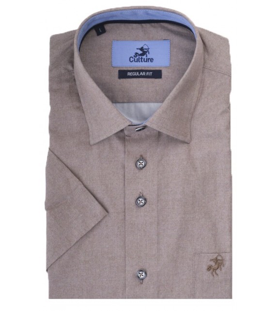 OUTLET hemd  1/2 mouw - Beige