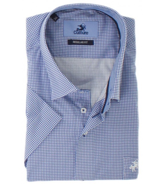 OUTLET hemd  1/2 mouw - Blauw