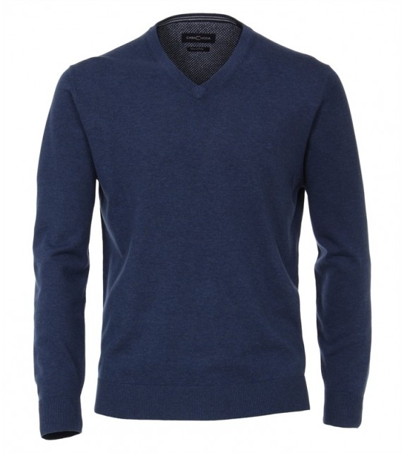 Pull met V-hals - Navy