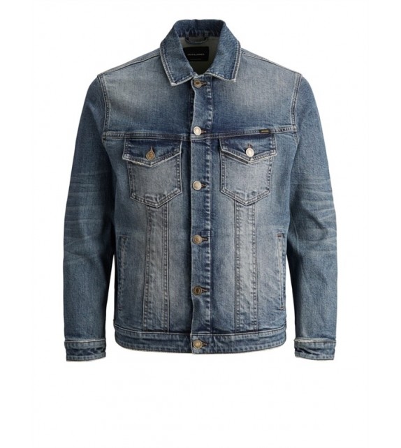 grote maten jeansvest - Stone washed