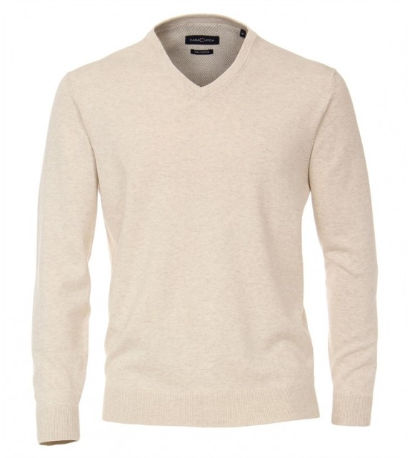 Pull met V-hals - Beige